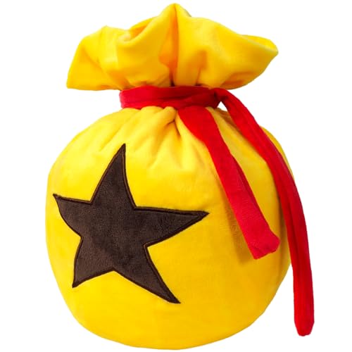 COSPLAY STUDIO Reisefreundliche Tierglocken-Tasche mit Kordelzug, Plüsch, Reise-Make-up, Kosmetik-Aufbewahrungstasche, Organizer mit gesticktem Sternaufnäher, zwei Größen, Gelb, Rot und Schwarz, von CosplayStudio