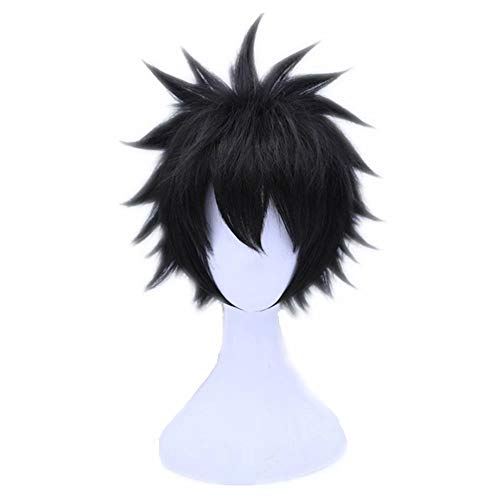 COSPLAZA Anime Convention Cosplayer Fans Cosplay Perücke Kurz Schwarz Fluffy Boy Male Rolle Play Perücken MHA My Hero Academia dabi Wig von COSPLAZA