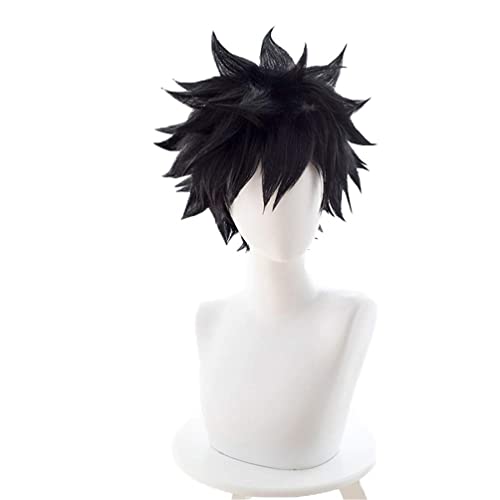 COSPLAZA Cosplay Kostueme Dabi MHA Peruecke kurz Schwarz Karneval Anime Haar mit Perueckennetz von COSPLAZA