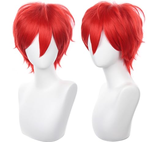 COSPLAZA Cosplay Kostüme Perückee kurz Rot Halloween Party Haar mit Perückennetz Sabaku No Gaara Akashi Seijyuurou von COSPLAZA