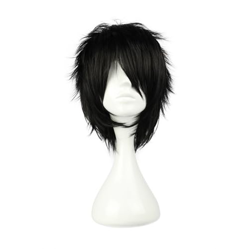 COSPLAZA Cosplay Wig Kostueme Perücke Short Rock Spiky gerade Schwarz Heat Resistant 30cm Party Haar Perücken von COSPLAZA