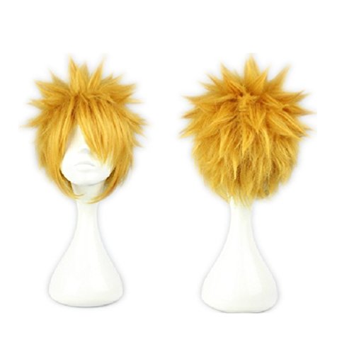 COSPLAZA Cosplay Wigs Kostüme Perücke 30cm kurz Gold Gelb Blond Maennlich Anime Show Fasching Karneval Haar von COSPLAZA