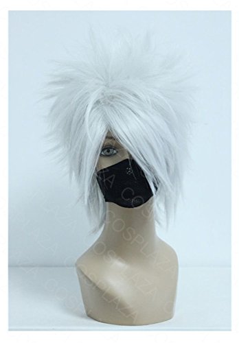 COSPLAZA Perücke Hatake Kakashi Silber Weiß Anime Cosplay Wig Karneval Party Haar von COSPLAZA