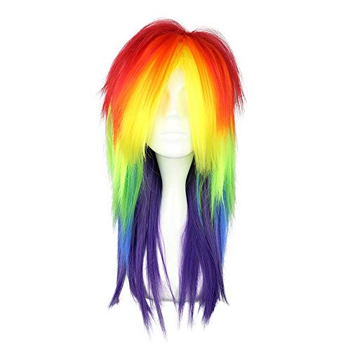 COSPLAZA Bunte Perücke Mischfarbe Anime Cosplay Wigs Little Pony Rainbow Dash Haar Kostümperücken von COSPLAZA