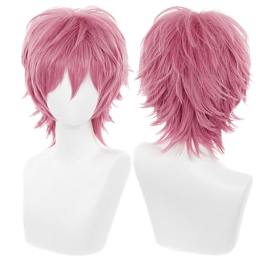 COSPLAZA Perücken Cosplay Wig Fairy Tail Natsu Dragneel kurz Pink Halloween Party Haar von COSPLAZA