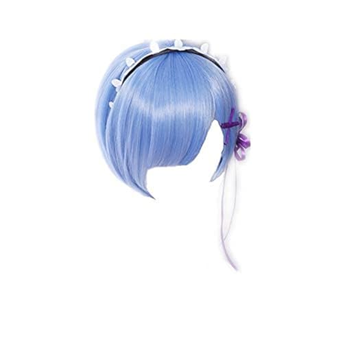 COSPLAZA Perücken Cosplay Wig Re:Zero kara Hajimeru Isekai Seikatsu Rem kurz Blau Anime Haar von COSPLAZA