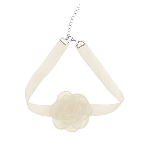 COSSIKA Blumen Halskette Frauen Blumenkragen Halsband Stoff Blumen Halsketten Künstliche Blumen Halsband Garn Material Tuch Zubehör von COSSIKA