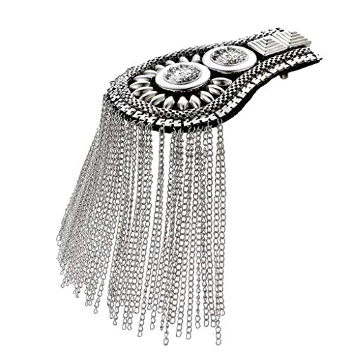 COSSIKA Brosche Pin Modische Schulterbrett Metallkette für Epauletten Punk Fransen Epaulette Exquisite Schmuck Dekor G von COSSIKA