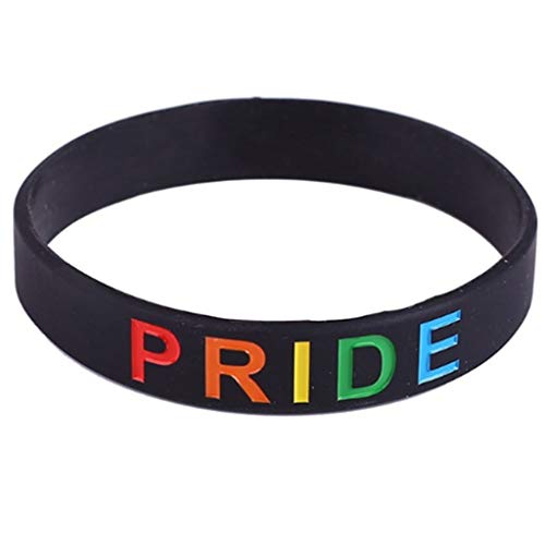 COSSIKA Männer Armband Unisex Regenbogen Buchstaben Sport Armband Sechs-Farben Homosexuell Lesben Stolz Silikon Gummi Armband Armband Party für Par von COSSIKA