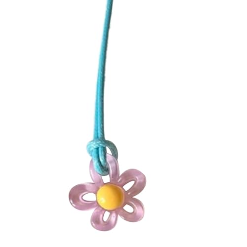 COSSIKA Modische Halskette, bunte Dopamin-Blumen-Halskette für Frauen, einzigartige böhmische hohle Blumen-Halskette, Schlüsselbeinkette, Statement-Schmuck von COSSIKA