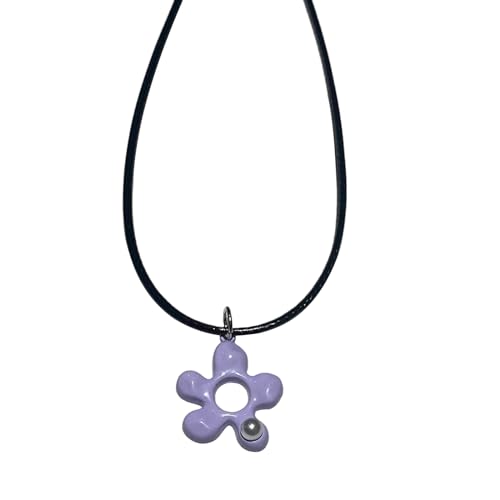 COSSIKA Modische Halskette, verstellbares Seil, minimalistische Schlüsselbeinkette, auffällige hohle Blumen-Halskette, Blüten-Perlen-Halskette für Valentinstag von COSSIKA