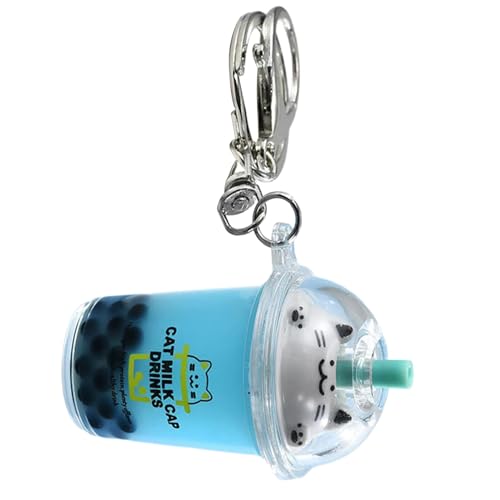 COSSIKA Schlüsselanhänger Katze Bubble Tea Anhänger Cartoon Milchtee Anhänger Schlüsselanhänger Modische Acryl Schlüsselanhänger Schmuck für Rucksäcke und Telefon von COSSIKA