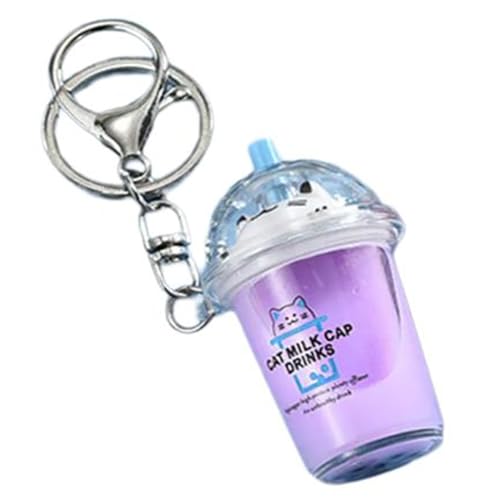 COSSIKA Schlüsselanhänger Katze Bubble Tea Anhänger Cartoon Milchtee Anhänger Schlüsselanhänger Modische Acryl Schlüsselanhänger Schmuck für Rucksäcke und Telefon von COSSIKA