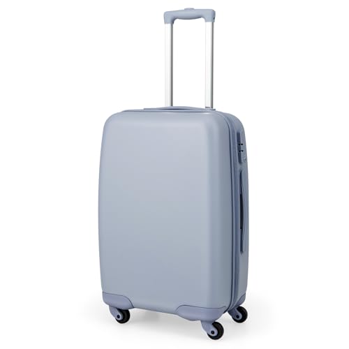 COSTWAY 20” Handgepäck, Reisekoffer mit Spinnerrädern & TSA-Schloss, PC-Hartschalenkoffer mit Aufkleber & teleskopischem Handgriff, Rollkoffer für Flugzeug Geschäftsreisen (Blau) von COSTWAY