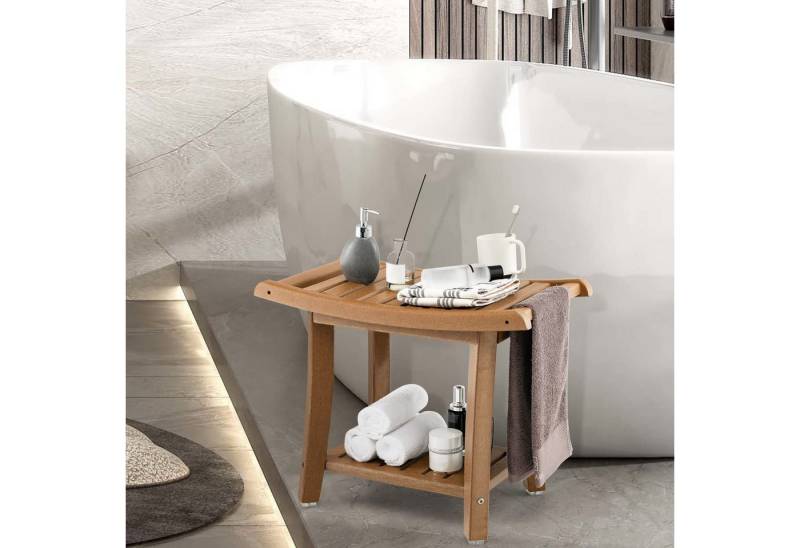 COSTWAY Duschhocker Badehocker, belastbar bis 150 kg, mit Rutschfeste Fuß von COSTWAY