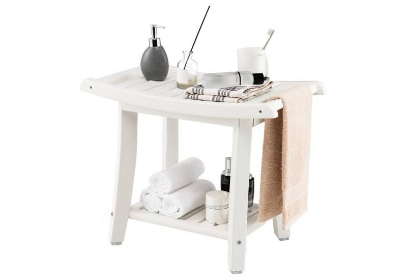 COSTWAY Duschhocker Badehocker, belastbar bis 150 kg, mit Rutschfeste Fuß von COSTWAY