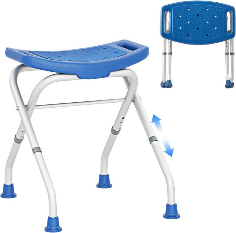 COSTWAY Duschstuhl Alu bis 150 kg, Duschhocker höhenverstellbar & klappbar von COSTWAY