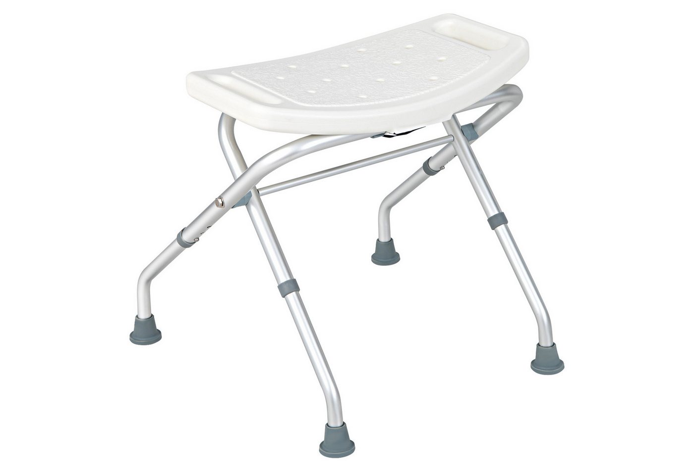 COSTWAY Duschstuhl Alu bis 150 kg, Duschhocker höhenverstellbar & klappbar von COSTWAY
