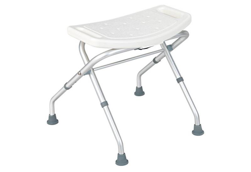 COSTWAY Duschstuhl Alu bis 150 kg, Duschhocker höhenverstellbar & klappbar von COSTWAY