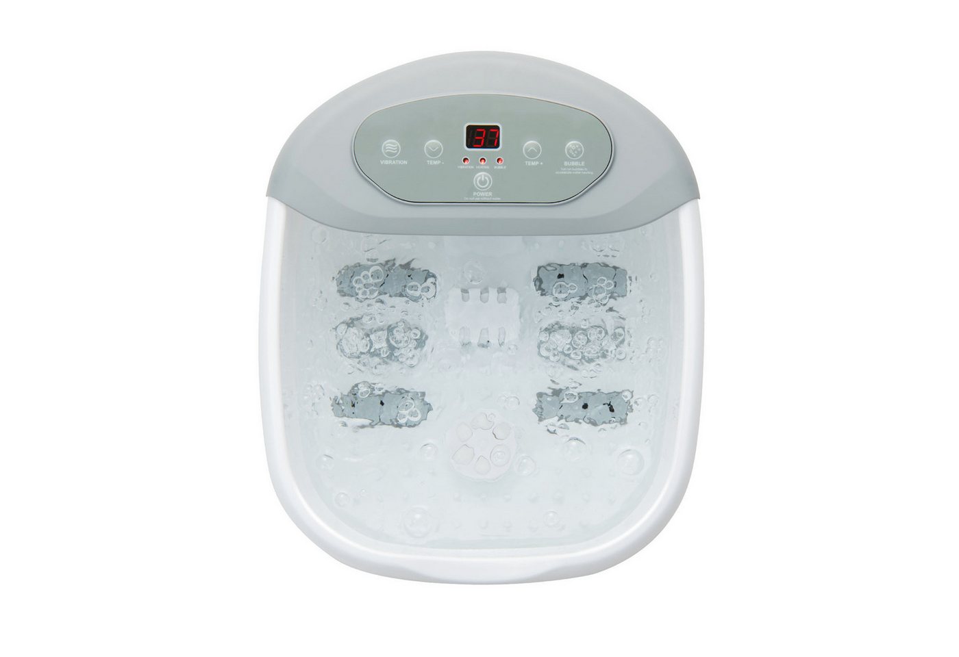 COSTWAY Fußbad, mit Heizfunktion, Vibration, Bubble, Bimsstein, Massagerollen von COSTWAY