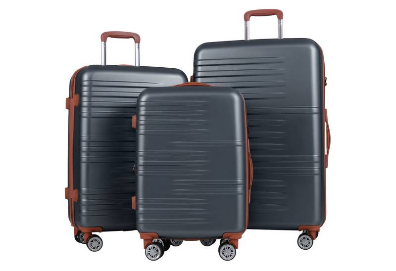 COSTWAY Hartschalen-Trolley, 4 Rollen, 3-teiliges Kofferset mit TSA-Schloss von COSTWAY