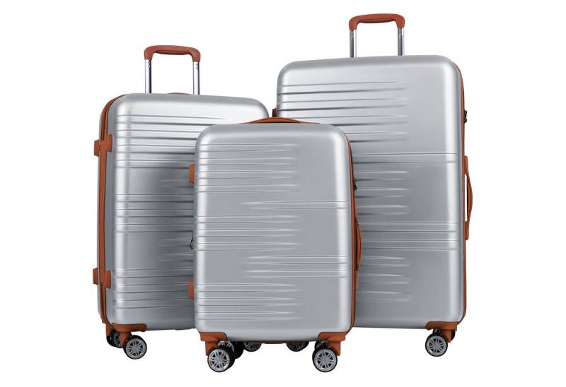 COSTWAY Hartschalen-Trolley, 4 Rollen, 3-teiliges Kofferset mit TSA-Schloss von COSTWAY