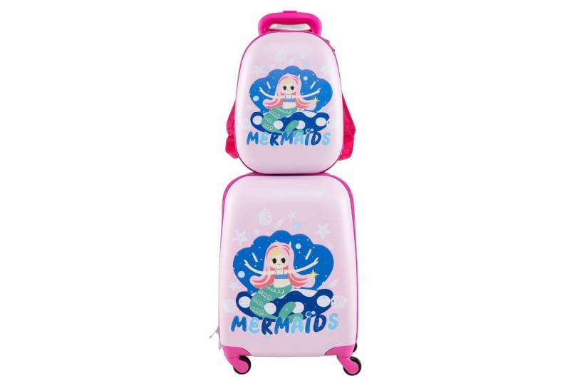 COSTWAY Kinderkoffer 12"+16" Kindertrolley mit Rucksack von COSTWAY