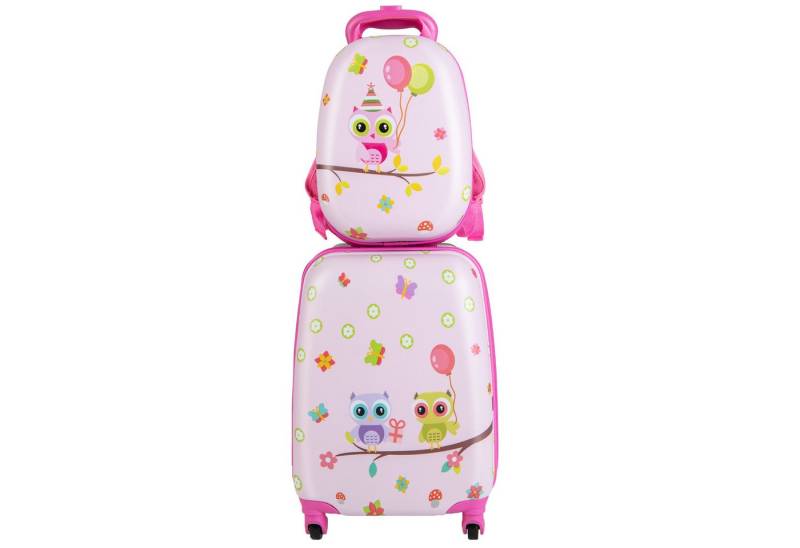 COSTWAY Kinderkoffer 12"+16" Kindertrolley mit Rucksack von COSTWAY