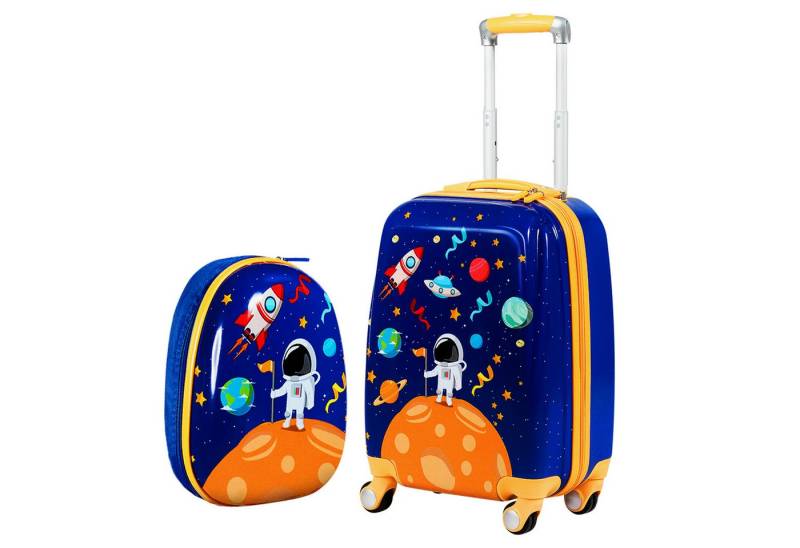 COSTWAY Kinderkoffer Reisegepäck, 2tlg Kinderkoffer + Rucksack von COSTWAY