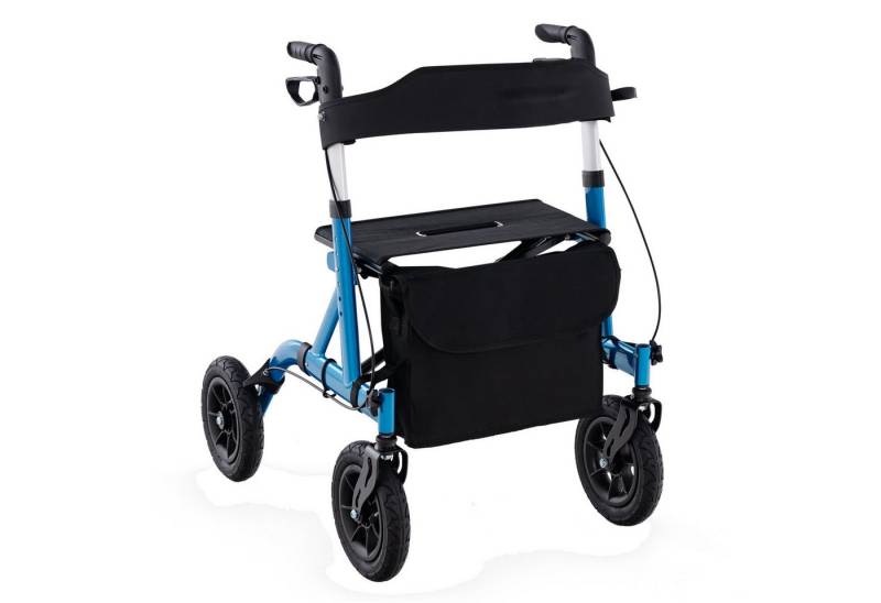 COSTWAY Rollator, 6-fach verstellbar Griff mit Handbremse bis 136kg faltbar von COSTWAY