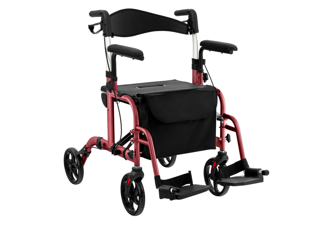COSTWAY Rollator, Faltbar und leicht mit Sitz, 6-fach höhenverstellbar von COSTWAY