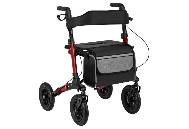 COSTWAY Rollator, Gehhilfe mit Luftbereifung, Aluminium, bis 140 kg von COSTWAY