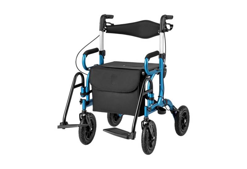 COSTWAY Rollator, mit Luftbereifung & faltbar, Aluminium, bis 140 kg von COSTWAY