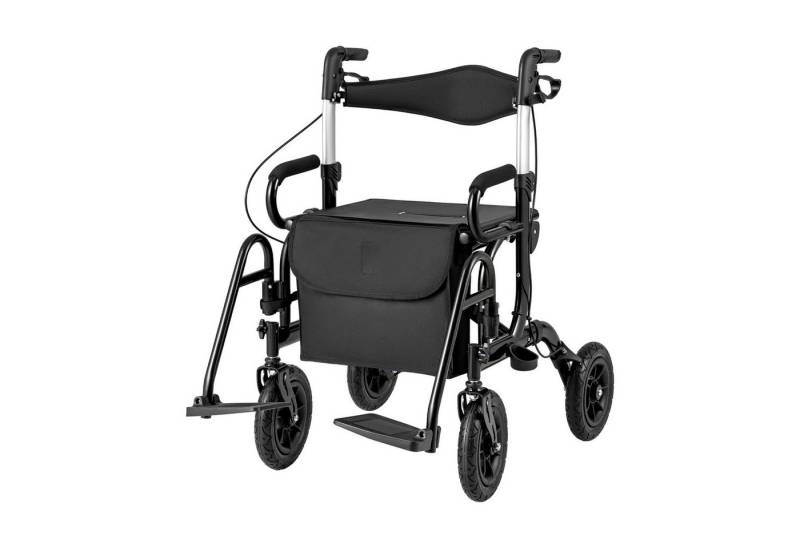 COSTWAY Rollator, mit Luftbereifung & faltbar, Aluminium, bis 140 kg von COSTWAY