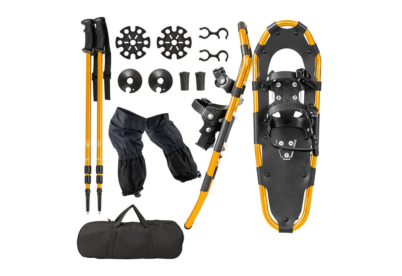 COSTWAY Schneeschuhe, 4-in-1 Schneeschuhe-Set, Schuhgröße 38-45, Gold von COSTWAY