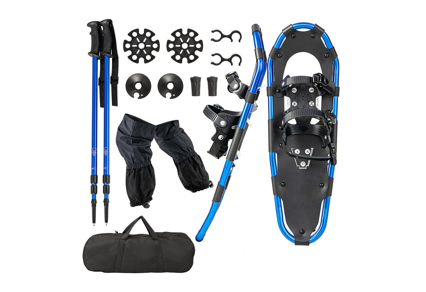 COSTWAY Schneeschuhe, 4-in-1 Schneeschuhe-Set, Schuhgröße 38-45, Navy Blau von COSTWAY