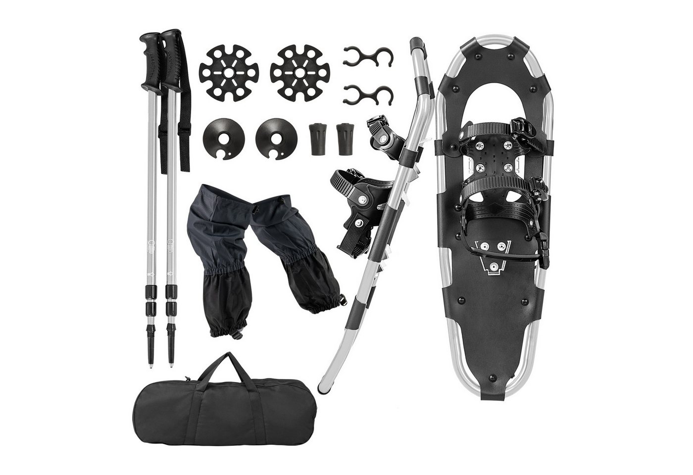 COSTWAY Schneeschuhe, 4-in-1 Schneeschuhe-Set, Schuhgröße 38-45, Silber von COSTWAY