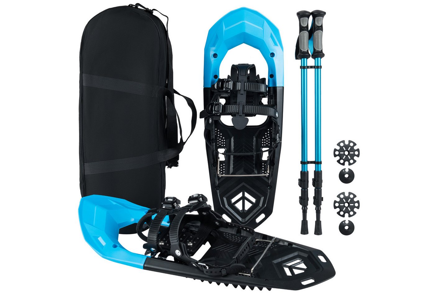 COSTWAY Schneeschuhe, mit Trekkingstöcke, Ratschenbindungen & Zehenbox von COSTWAY