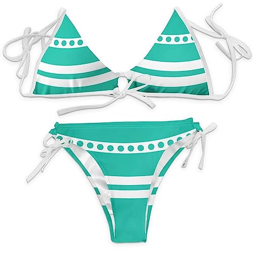 COSWHO Nami Cosplay Bikini Nami Tattoo Kostüm Set, Grün , Medium von COSWHO