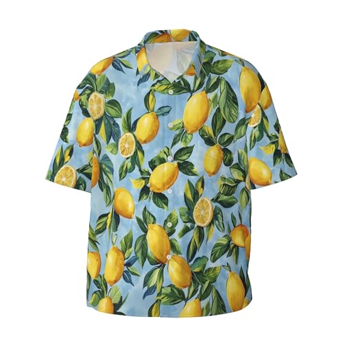 COTAIL Herren Hawaii-Strandhemd, kurzärmelige Hemden für Männer, schnell trocknendes Button-Up-Shirt, Mediterrane Zitrone, XX-Large COTAIL Herren Hawaii-Strandhemd, kurzärmelige Hemden für Männer, schnell trocknendes Button-Up-Shirt, Mediterrane Zitrone, XX-Large von COTAIL