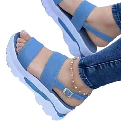 COTCLO Sommersandalen Damen Sandalen Leichte Absätze Sandalen Sommerschuhe für Frauen Keilsandalen mit Plateau Keilabsatz Schuhe von COTCLO