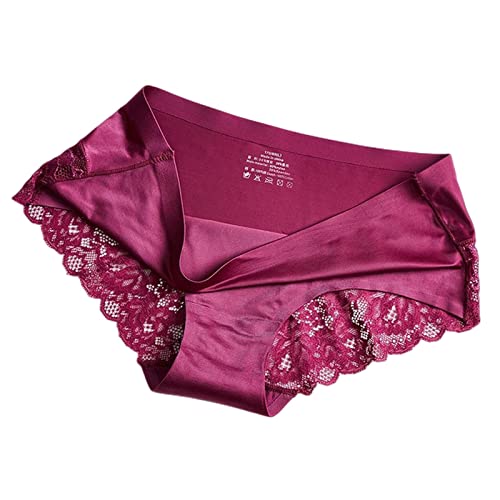 COTCLO Unterwäsche Damen 3 Packungen Höschen Unterwäsche Nahtlos Mid Waist Damen Sport Slips Atmungsaktiv Damen Dessous Weiche Unterhose - Fuchsia, XL, 3 Stück von COTCLO