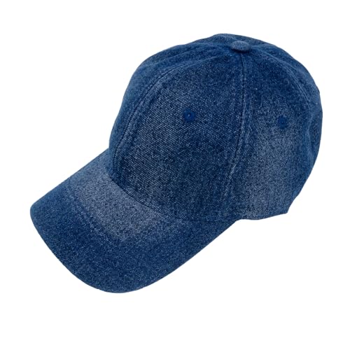 COTIDI Herren-Mütze, 100% Baumwolle, Baseballkappe, verstellbar, Marine-Jeans, One Size von COTIDI