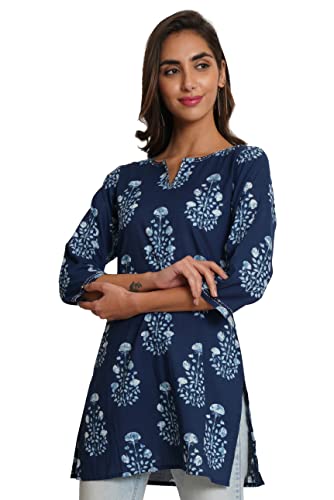 COTLAND Fashions Jaipuri Kurti aus Baumwolle, bedruckt, kurti für Damen, Majestätisches Blau, XL COTLAND Fashions Jaipuri Kurti aus Baumwolle, bedruckt, kurti für Damen, Majestätisches Blau, XL von COTLAND Fashions