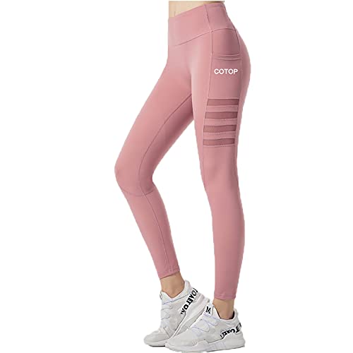 COTOP Leggings Sport Damen High Waist mit Handytasche Laufhosen Lange Fitness Tights Yogahosen Sporthosen Blickdichte Fitnesshosen von COTOP