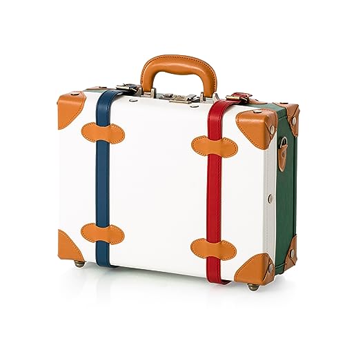 COTRUNKAGE Carry On Luggage Niedlich PU Schminkkoffer Kosmetikkoffer Hartschale Übernachtung Vintage Handgepäck Koffer Cabin Bag für Damen und Herren mit Riemen, Weihnachten, 16" von COTRUNKAGE