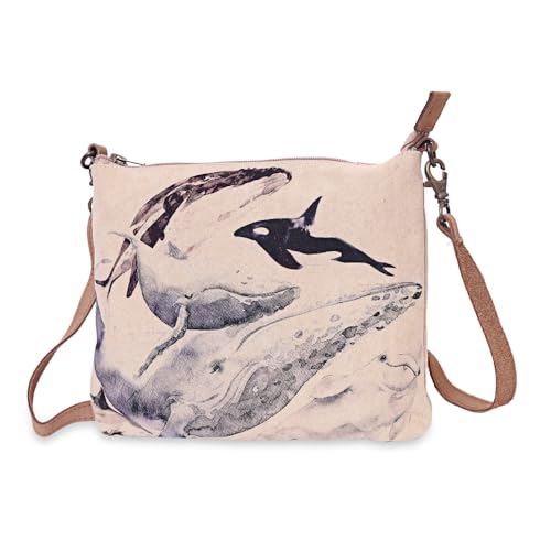 COTT N CURLS Ocean Life – Handgelenk-Geldbörsen für Damen, Crossbody-Tasche für Damen, Büchertasche, Handygeldbörse, kleine Tasche, Cremeweiß von COTT N CURLS