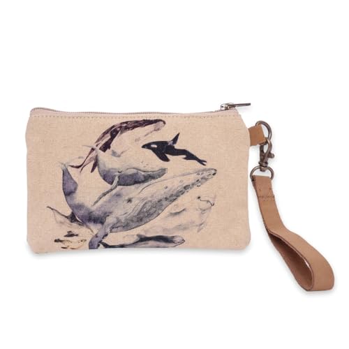 COTT N CURLS Ocean Life – Handgelenk-Geldbörsen für Damen, Crossbody-Tasche für Damen, Büchertasche, Handygeldbörse, kleine Tasche, Cremeweiß von COTT N CURLS