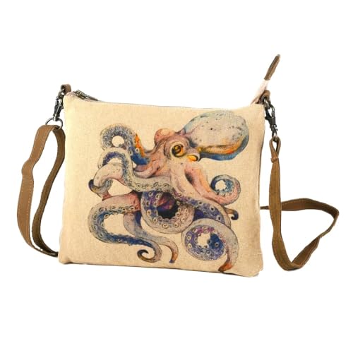 COTT N CURLS Octopus – Handgelenk-Geldbörsen für Damen, Umhängetasche, Tragetasche, Handygeldbörse, kleine Tasche, Cremeweiß von COTT N CURLS