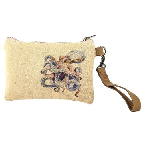 COTT N CURLS Octopus – Handgelenk-Geldbörsen für Damen, Umhängetasche, Tragetasche, Handygeldbörse, kleine Tasche, Cremeweiß von COTT N CURLS